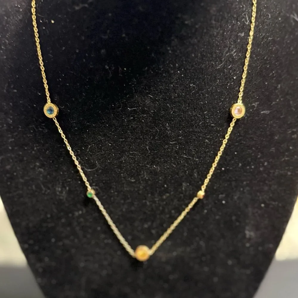Nordstrom Gold Necklace with Gem Details